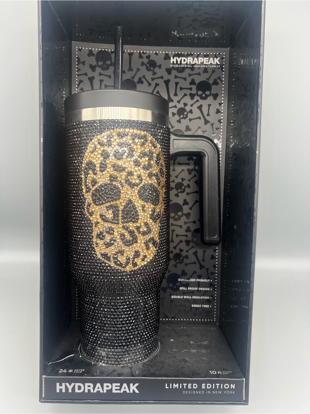 Hydrapeak limited edition rhinestone skull travel cup